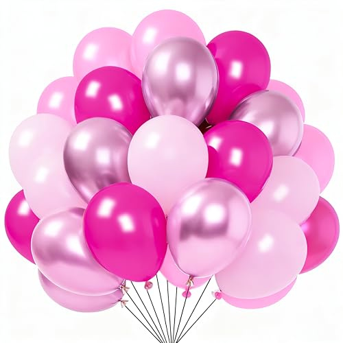 YEHNDA Palloncini rosa bianco set da 65 12 pollici per compleanno, festa prenatale, matrimonio, San Valentino, decorazione per festa della principessa