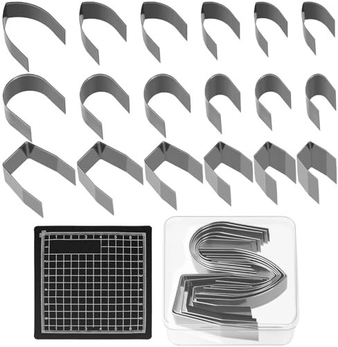 Swpeet Cuir Trou Punch Set 19Pcs 18 tailles 3 formes poinçon d'angle en cuir en acier au carbone élevé avec kits d'assortiment de mat de règle en caoutchouc, ceinture de ceinture coupe-poinçon