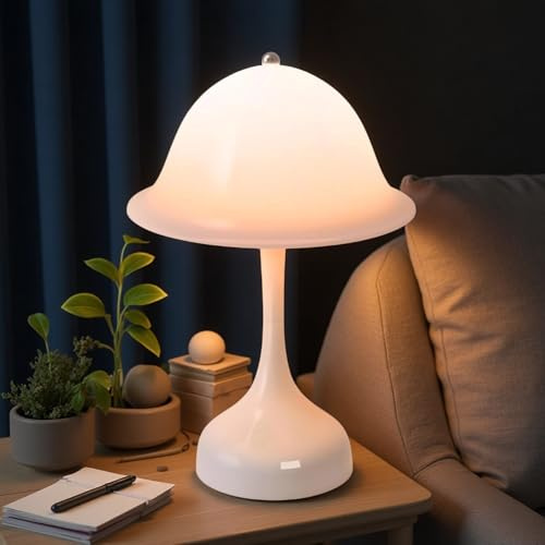 meoaow Tischlampe Kabellos Nachttischlampe LED - Akku Tischleuchte Dimmbar | 2000K-6500K Touch Nachttischlampen USB Aufladbar Weiß Tischlampen Modern Design Tischleuchten für Schlafzimmer Esszimmer