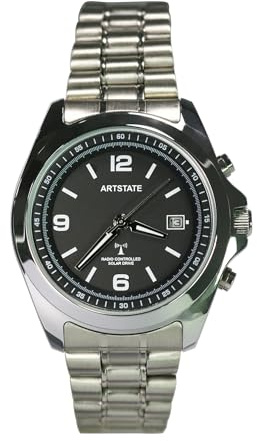 ARTSTATE AS0240 Solar Funk Quarz Herren Uhr Analog mit Edelstahl Armband (Black)