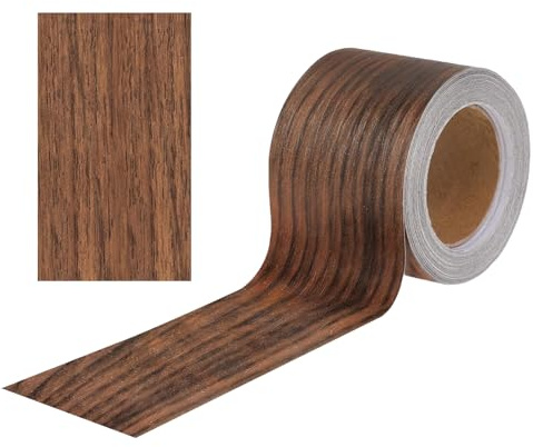Vauki Klebeband Holzoptik & Bordüre Selbstklebend, 1 Rolle 5×100 cm Realistische Holzmaserung Tape, Abriebfestes Reparaturband für Sockelleisten, Türrahmen, Möbel & Wände