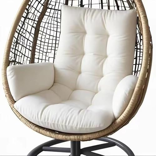 Thickened Outdoor Chair Cushion for Egg, Wicker, Swing & Hammock Styles(White)