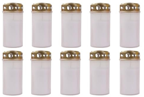10 x Bougie tombale Blanc de 3 jours Graveur funéraire Bougie Lanterne Funéraire deuil Bougie Fabri