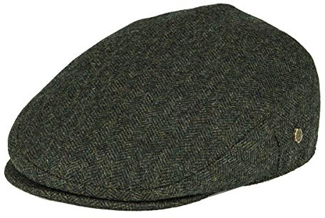 VOBOOM Men's Herringbone Flat Ivy Newsboy Hat Wool Blend Gatsby Cabbie Cap (Army Green, 7 3/8)