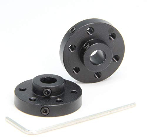 Befenybay 2PCS Schwarze starre Flanschwellenkupplung, universelle Aluminium-MONTAGENABE für 6-mm-Wellenpaar mit M3-Gewinde