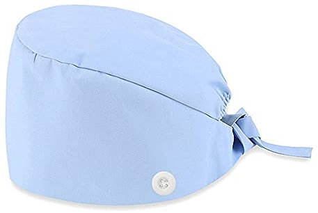 2 Stück Verstellbare Schrubben Kappe Unisex Einfarbig Kopfbedeckung Reinigung Küche Turban Mütze Mit Knöpfen Und Schweißb