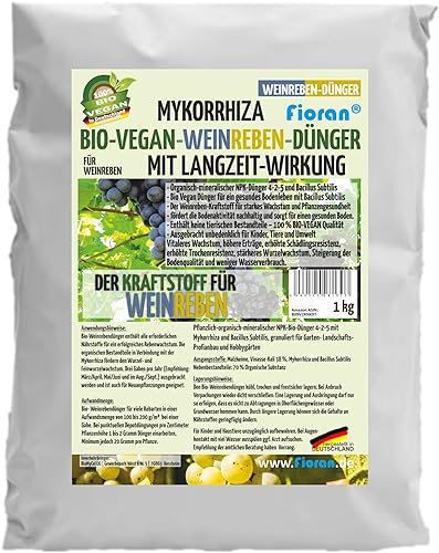 Fioran® Bio Weinreben-Dünger 1 Kg mit Mykorrhiza und Bacillus Subtilis (NPK 4-2-5)