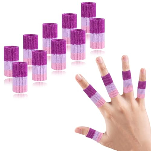 EDNYZAKRN 10 pezzi Manicotti Elasticizzati Proteggi Dita, Protezioni per le Dita Culle Tutore Dito a Scatto per Pollice per Artrite del Dito Trigger Gonfiore (10, Azure, Taglia unica)