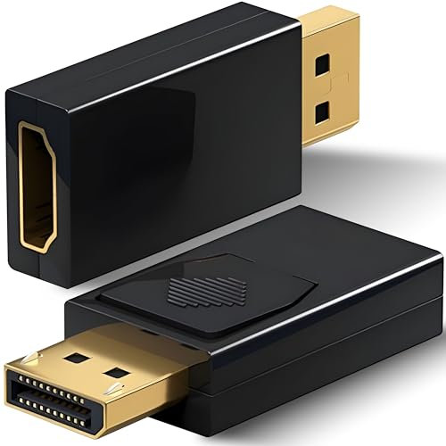 Retoo Adattatore HDMI a DisplayPort 1080p Convertitore Bidirezionale Plug and Play Supporta Full HD 60Hz Contatti Dorati di Alta Qualità per HDTV Monitor Proiettori Portatili e Altri Nero