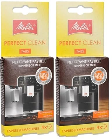 DUJULE 2 x 4 pastiglie detergenti per macchine da caffè Melitta Perfect Clean