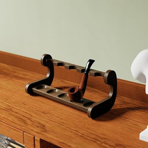 JJoias Walnut Handcrafted Tobacco Pipe Racks and Stands, Tobacco Pipe Stand Display, Pipe Storage Rack, Home Pipe Accessories, Desktop Decoration for Smokers Or Collectors,E