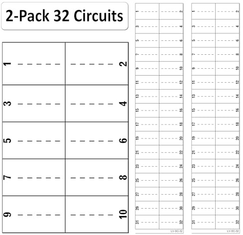 Littversions 2 Pack 32 Circuits Replacement for Square D Schnider Homeline Electrical Circuit Breaker Fuse Panel Directory Labels Stickers Decals LSDL Waterproof Vinyl