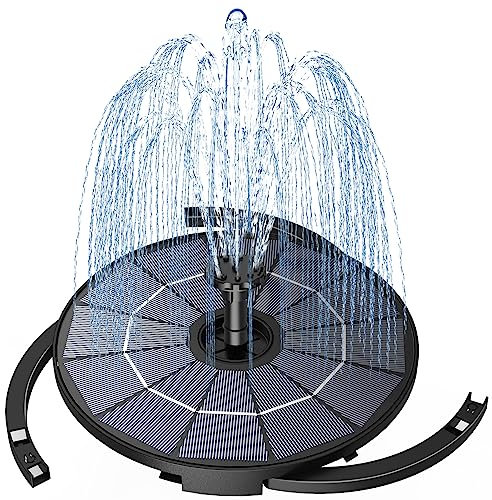 AISITIN Fontana Solare da Giardino Esterno 2,8W Fai da Te con Pannello Rimovibile e Supporto Fisso Pompa ad Energia Solare con 8 Effetti e Prolunga da 3 metri Ideale per Giardino,Stagno,Vasca Uccelli