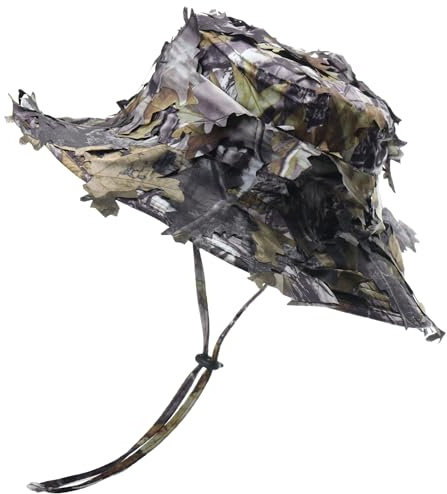 Huakunda Herren Boonie Hut Breite Krempe Camouflage Abgerundete Hüte Faltbar Sonnenhut für Camping Tactical Paintball Jagd (DE/NL/SE/PL, Alphanumerisch, Einheitsgröße, Grau Camouflage)