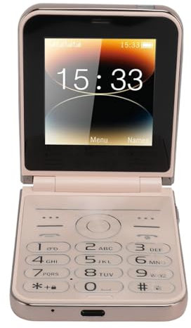 Dpofirs Téléphone à Clapet 2G, Téléphone Portable à Gros Boutons pour Personnes âgées, écran 2,6 Pouces, Batterie 1400 MAh, 4 Cartes SIM, Lampe de Poche LED, Appareil Photo, Téléphone