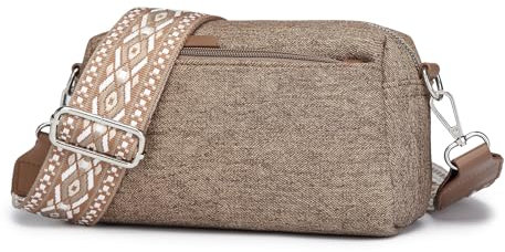 Miss Lulu Damen Handy Umhängetasche Kleine Umhängetasche mit verstellbarem Breiter Gurt Crossbody Bag Handtasche PU mit Denim Style