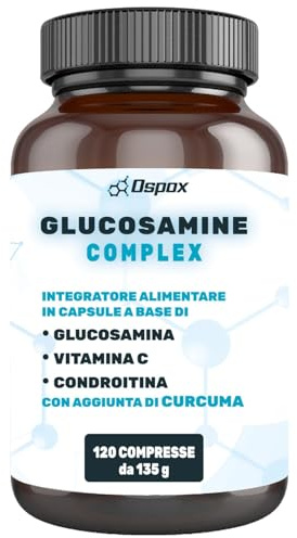 OSPOX Glucosamina Condroitina con MSM per Cartilagine e Articolazioni - 120Cpr con Collagene e Acido Ialuronico per Ossa, Muscoli e Dolori Articolari