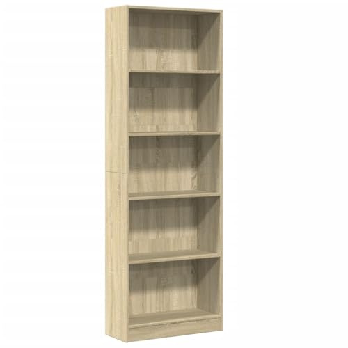 vidaXL Bücherregal Sonoma-Eiche 60x24x176 cm Holzwerkstoff | Viel Platz für all deine Bücher und Kleinigkeiten, Ein schlanker Look, der in jeden trendigen Raum passt,
