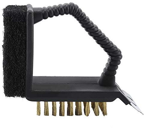 Akozon Brosse pour Barbecue 3 en 1 – Nettoyant Multifonction pour Barbecues, Fumoirs et Fours – Conception sans Poils Facile à Utiliser, Idéale pour Les Types de Grills