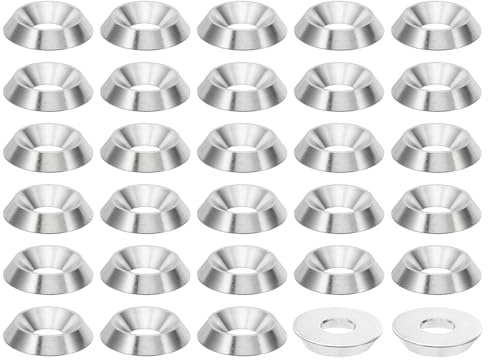 PATIKIL Rondelle Plate À Tête Fraisée M6, 50 Pièces 18mm Dia. 3.5mm Haut En Acier Inoxydable 304 CNC Pour Constructions, Conique