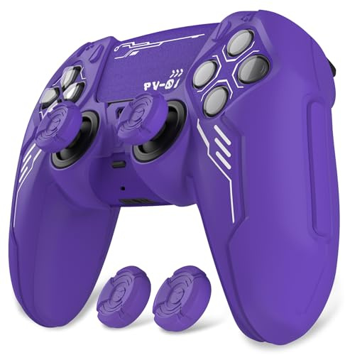 playvital Funda Protectora para ps5 Mando | Cubierta de Silicona Antideslizante, Compatible con Base de Carga, con Tapas para Joysticks, Edición Mecha, Violeta