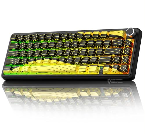 ATTACK SHARK X65PRO HE Clavier Gamer sans Fil Rapid Trigger, Précision RT 0,01mm, 8000Hz, Clavier RGB 60%, Interrupteur Magnétique, Actionnement Réglable, Snap Tap, Éclairage RGB, pour PC/Mac, Jaune
