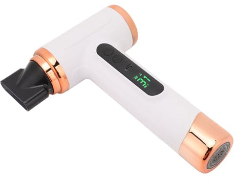 Trådlös Hårtork, Blåstorkare, 15000mAh Bärbar USB Uppladdningsbar Hårtork med USB Laddning Kall Varm Vind 200W för Studenter Sovsaler (WHITE)
