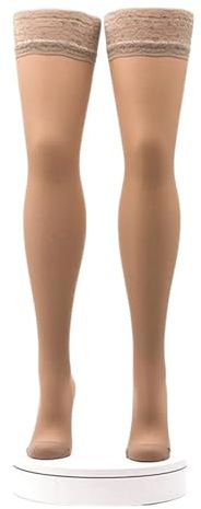 Activa - Calze Autoreggenti a Compressione Graduata Donna 140 Denari mm/Hg 16/19 (1 Paio) Calze Contenitive per Circolazione Riposanti e Curative 100% Made in Italy (Ambra, XL)