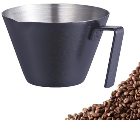 Espresso Tazzine Caffe, Tazzine Caffe Acciaio Inossidabile, Tazzine da Caffe Con Maniglia, 100ml Misurino Per Caffè In Acciaio Inox Tazzina Per Macchina da Caffè, Ufficio e Casa (Nero)