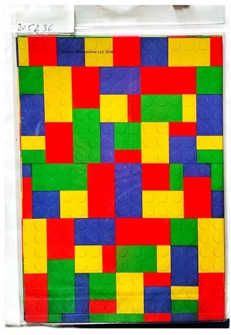 Gemma International Baustein-Geschenkpapierbögen-Set, mehrfarbig, Einheitsgröße