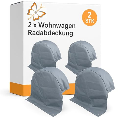 2 STK Wohnwagen Radabdeckung grau 65 cm mit Ösen UV-Schutz Wohnmobil | Radkastenabdeckung für Radkastenblende 65 cm, mit Ösen zur sicheren Befestigung und UV Schutz am Wohnmobil