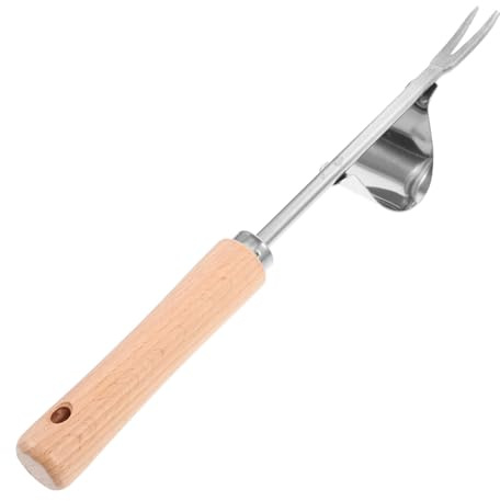 TOYANDONA 2pezzi Da Diserbo in Acciaio Inossidabile Estrattore Portatile Per Sarchiatore Manico in Legno Strumento Per Diserbo Manuale