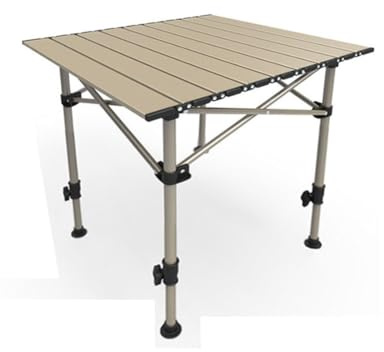Faltbarer Campingtisch mit 2 Stühlen - Tragbares Aluminium Essgruppe für Garten & Outdoor - Kompakte Klappmöbel mit Seitentasche & Tragetasche - Schwarz Rollplatte