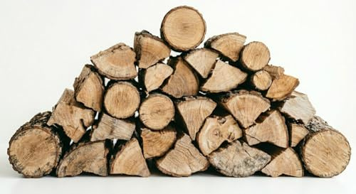 Premium 100% Oak Firewood Logs, Kiln Dried, Ready to Burn, 15kg, (40 Litres), 25cm Length, Hardwood, Natural Wood, for Log Burners, Open Fires, Pizza Ovens & More