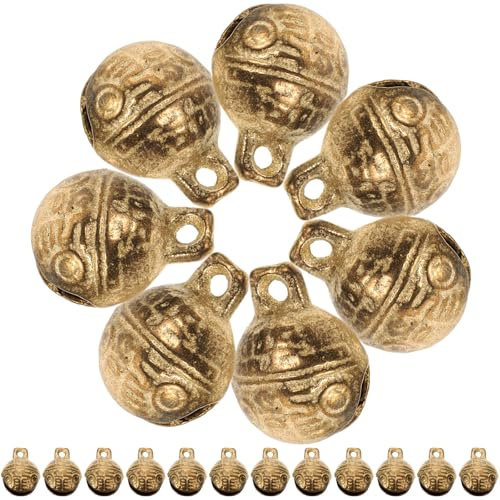 COOPHYA 30 Pezzi Campanelle Vintage in Rame per Appendere, Campanellini Decorativi Multiuso per Artigianato, Gioielli e Decorazioni Casa