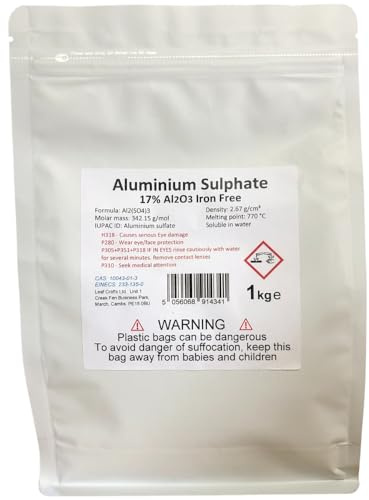 1kg bag ALUMINIUM SULPHATE 17% Iron Free Alum Al2(SO4)3