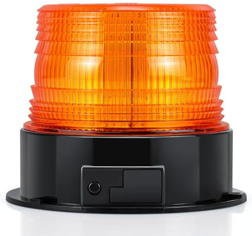 Batería Luz LED estroboscópica, faro intermitente de advertencia de emergencia ámbar magnético para camión o vehículo con enchufe para mechero de coche de 12-24V