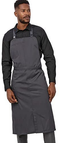 Chef Works Unisex Brio Chef Apron, Charcoal, One Size