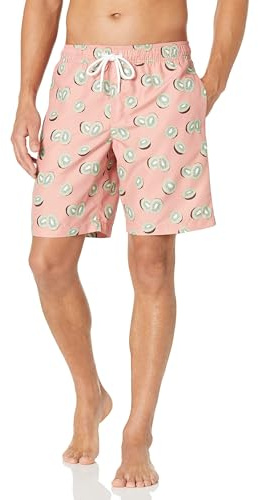 Amazon Essentials Herr 9 snabbtorkande badbyxor, rosa frukt, Large