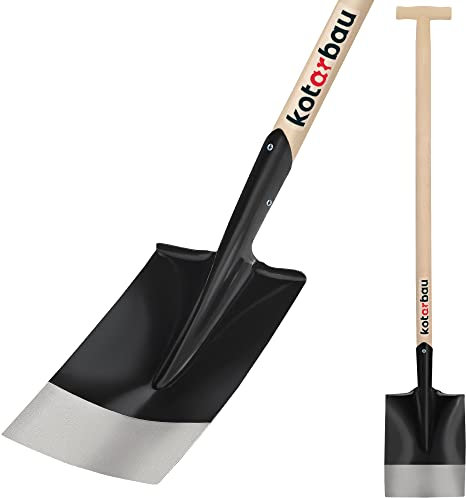 KOTARBAU® Vanga da giardino 300 x 190 mm per manico da 38 mm di diametro vanga in acciaio per raccogliere oggetti sparsi con manico in legno