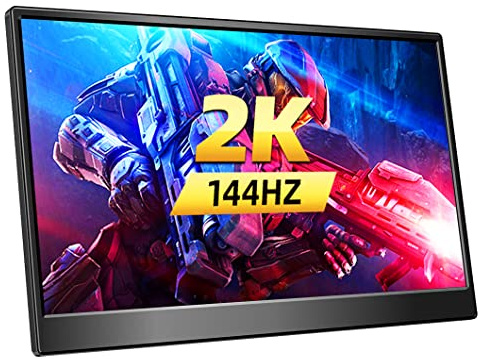 Magedok Ecran Portable 15.6 Pouces, 2K 144Hz Moniteur Portable avec Écran 300cd/m² 100% sRGB ，HDMI & Type-C&Mini DP Ports External Display for PC Laptop Mini PC Mac Game Console Surface