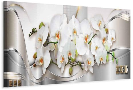 B&D XXL - Tableau Acoustique Nature 120x40 cm 1 Partie - Décoration Isolation Phonique Bureau Chambre Panneau Insonorisant Impression sur Toile - Fleur Artistique Abstraite b-A-0086-b-b