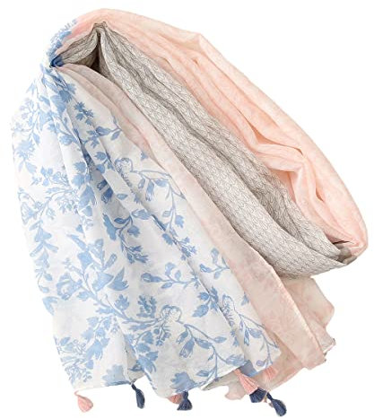 FAIRYGATE Schals für Damen Tuch Schal Rosa und Himmelblauer übergroßer Frühling Sommer Winter Herbstschal Poncho Long Stole Leichte Halstuch Längliche Tücher 69006