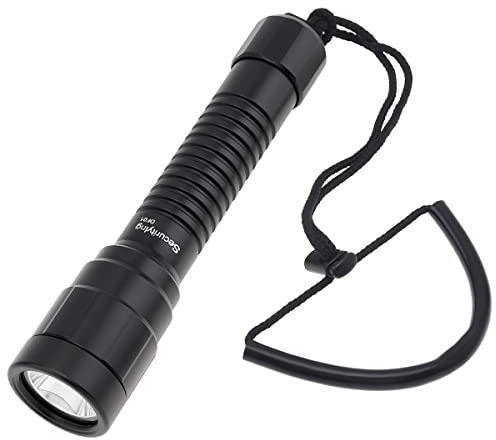 SecurityIng DF01 Scuba Tauchlampe, 1500 Lumen, Kopf zum Ein- und Ausdrehen, Unterwasser, 150 m, Freizeit-Tauchlampe, 9 Grad schmaler Strahl, IP68, wasserdicht, Nacht-U-Boot-Tauch-Sicherheitslichter