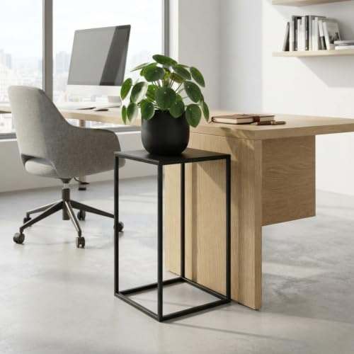 Metall Blumenständer Ständer für Blumentopf Modernes Loft Industriell Plant Stand (Schwarz)
