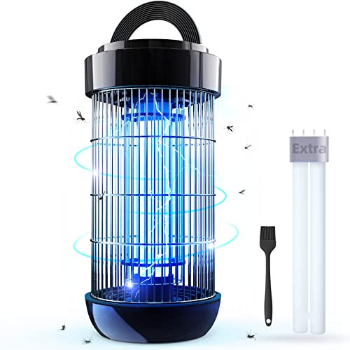 CONOPU Insektenvernichter Elektrisch 4000V, 18W Elektrischer für den Garten, Fliegenfalle mit UV-Licht Austauschbarer Glühbirne, wasserdichte, Mückenschutz Indoor & Outdoor, Schwarz, OZM21W18