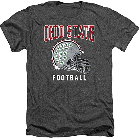 The Ohio State University Official Football Helmet Unisex Adult Heather T Shirt,Charcoal Heather, Large