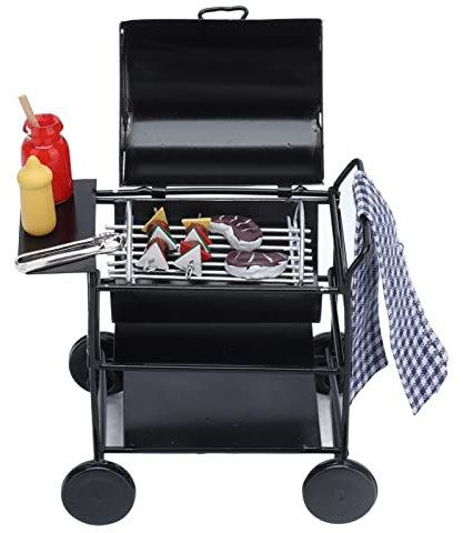 Mini BBQ Grill, 1:12 Feine Handwerkskunst Miniatur-Puppenhaus-Zubehör für Puppenhaus-Dekorationen