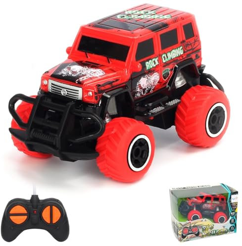 Pup Go Ferngesteuertes Auto Schnell mit Licht für Kinder 3-9 Jahr, Robust Mini RC Auto Offroad Indoor Outdoor, Spielzeug Kleinkind Weihnachten Geburtstagsgeschenk für Junge Mädchen, Rot
