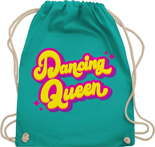 Turnbeutel Rucksack - Vintage Retro - Dancing Queen I Tänzerin Geschenk Tanzliebhaber - Unisize - Türkis - beutel stofftasche stoffbeutel beuteltasche sporttasche bag tasche bags stoffsackerl